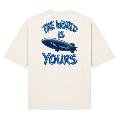 Camiseta Oversized Off-White — The World Is Yours