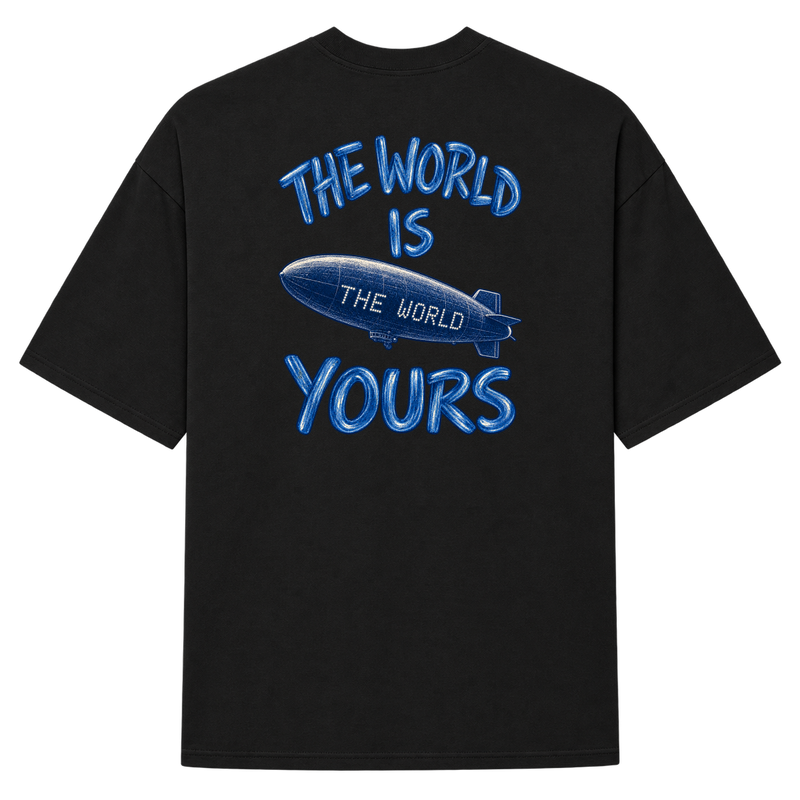 Camiseta Oversized Preta — The World Is Yours